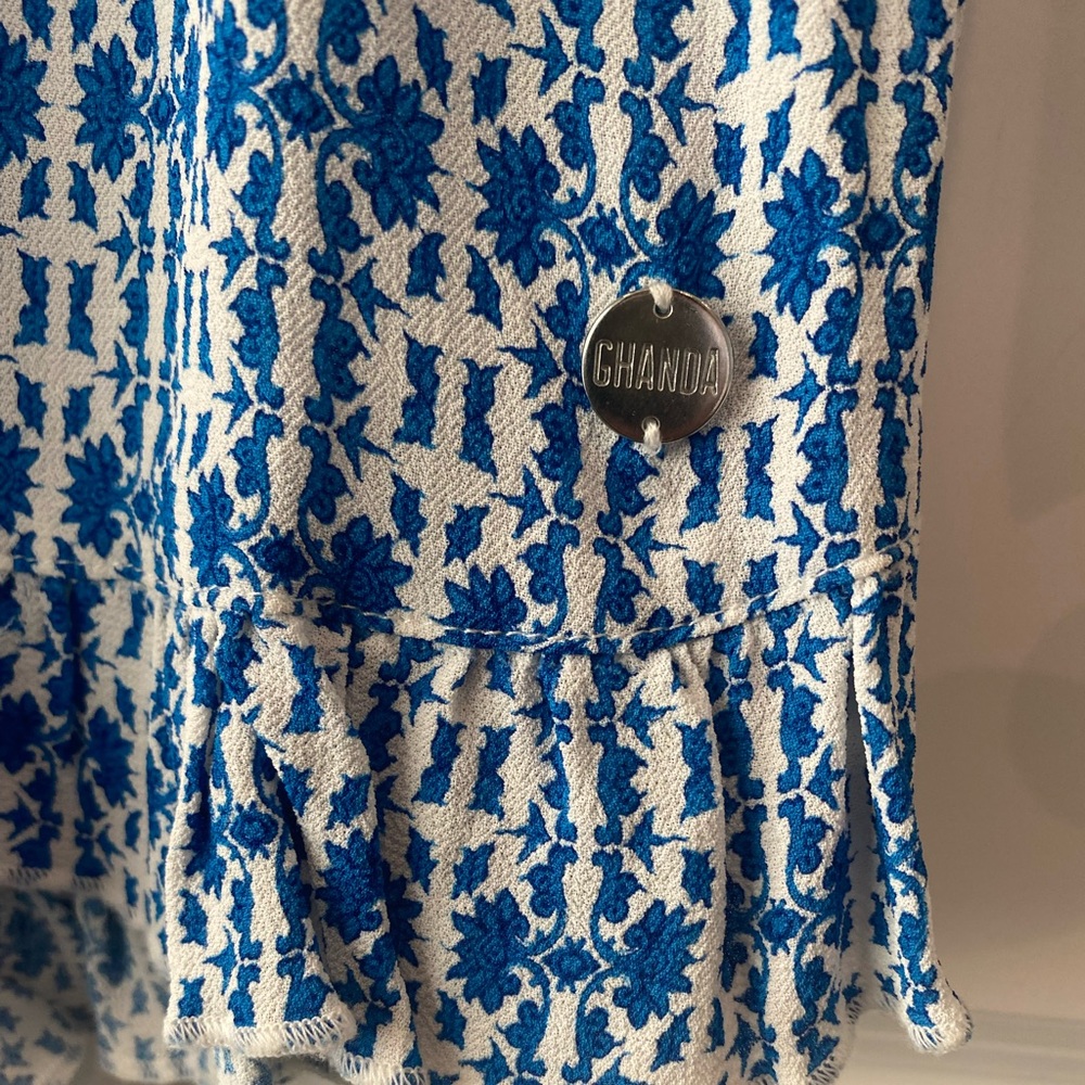 Ghanda Blue Patterned Ruffle Romper - Picture 5 of 5